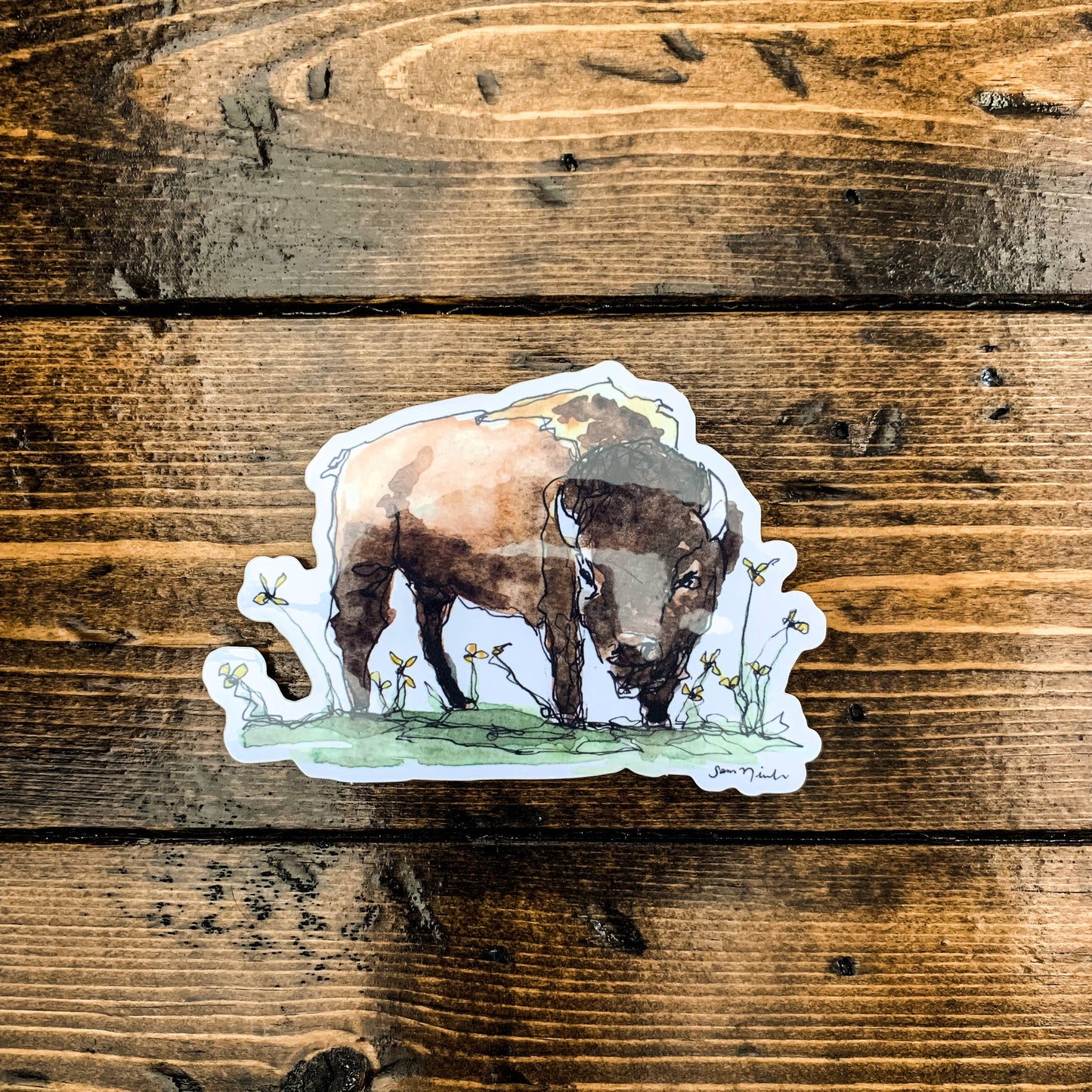 Bison Vinyl Sticker
