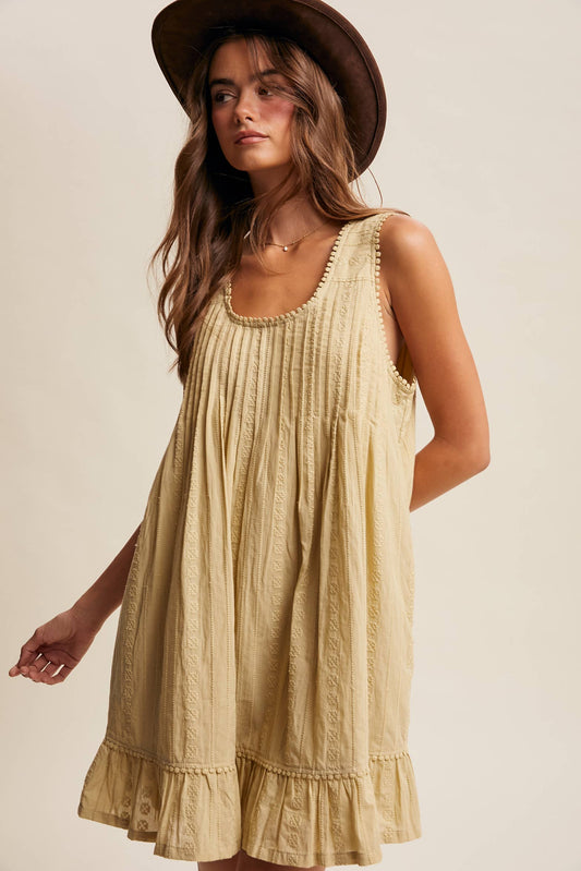 Pintuck Mini Dress