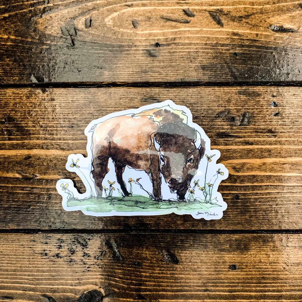 Bison Vinyl Sticker