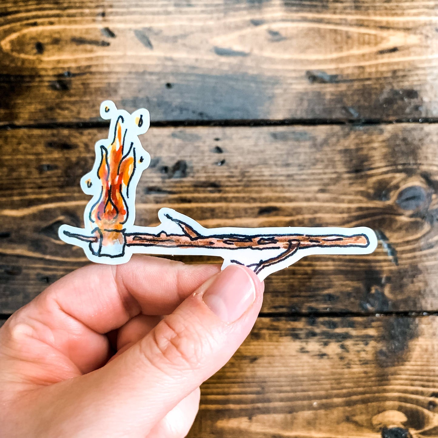 Flaming Marshmallow Vinyl Sticker
