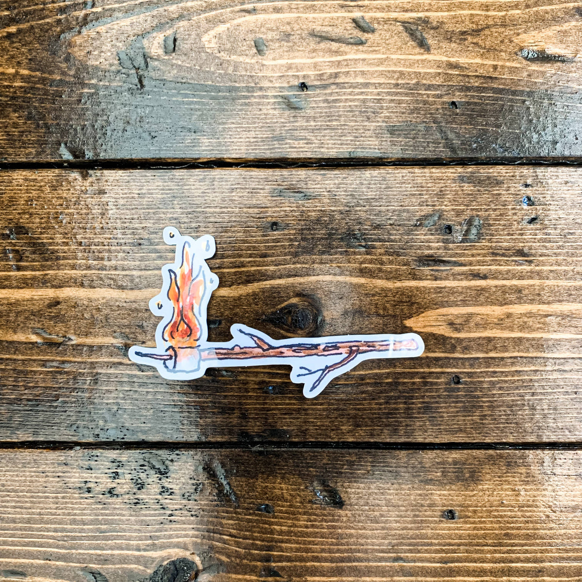 Flaming Marshmallow Vinyl Sticker